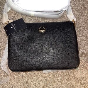 Kate Spade Black Pebbled Crossbody Bag